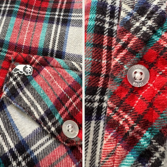 Enjoi Skateboards Flannel Shirt Men’s Size Medium 100% Cotton Plaid Vintage Y2K - Picture 6 of 15